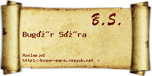 Bugár Sára névjegykártya