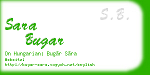 sara bugar business card