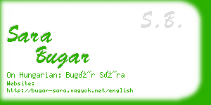 sara bugar business card